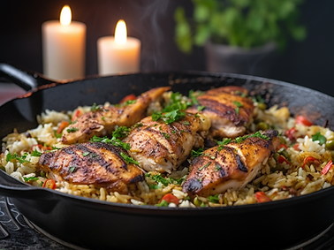 Baharat Spiced Chicken with Rice