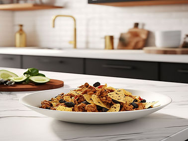 Jerk Refried Beans, with Chicken or Tempeh & tortillas