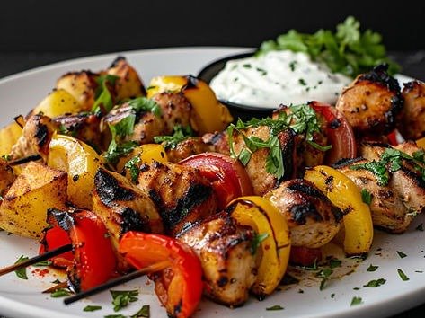Piri-Piri Chicken Skewers with Spicy Potato Wedges