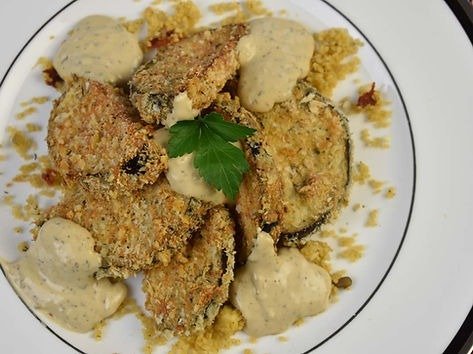 Za'atar Baked Panko Aubergine